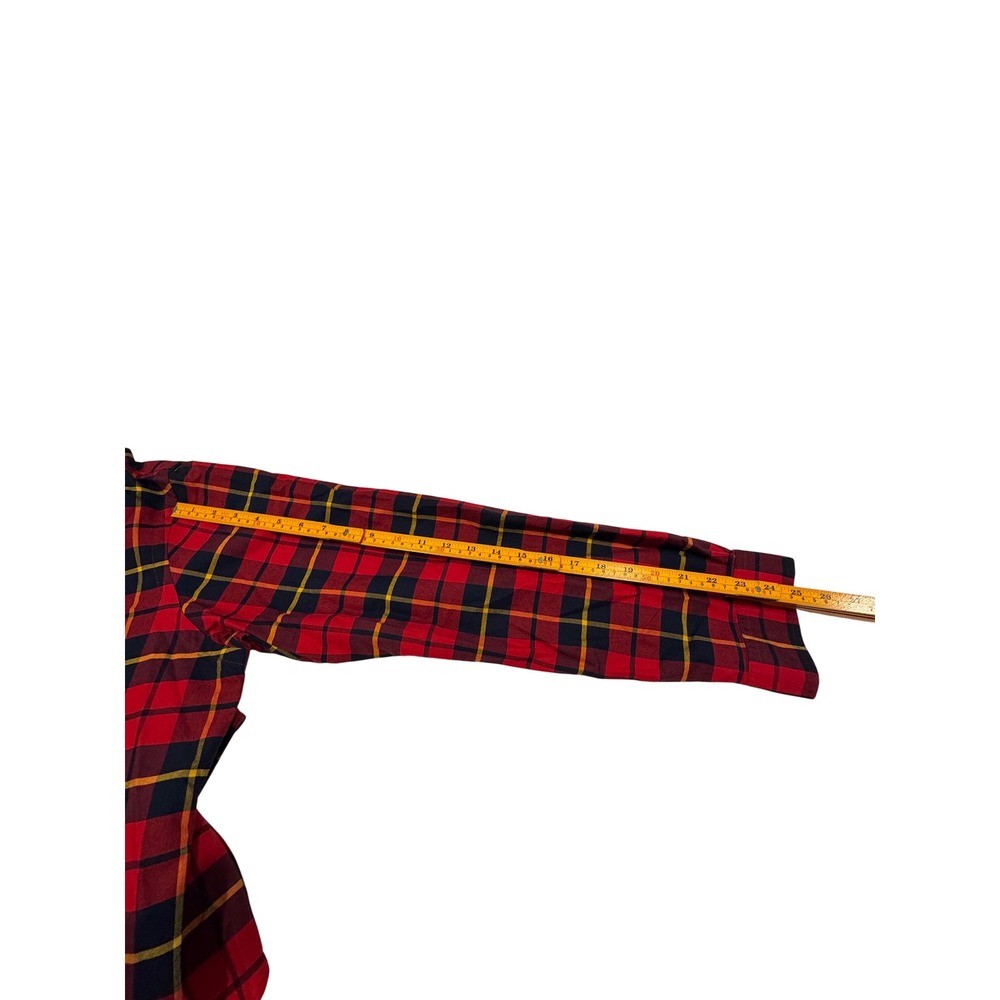 Ralph Lauren Mens Large Red Navy Yellow Plaid Button Down Cotton Shirt L - Picture 9 of 9